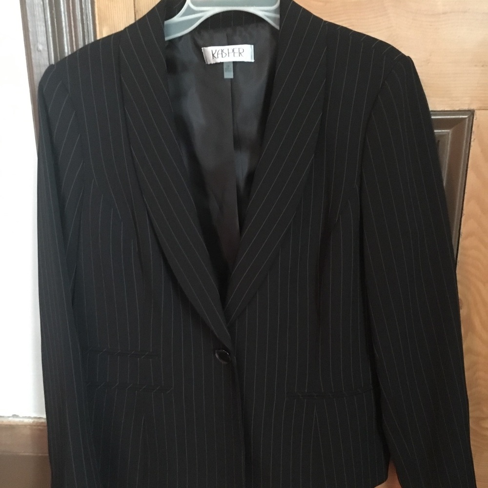 Kasper Black Pin Stripe Suit Jacket
